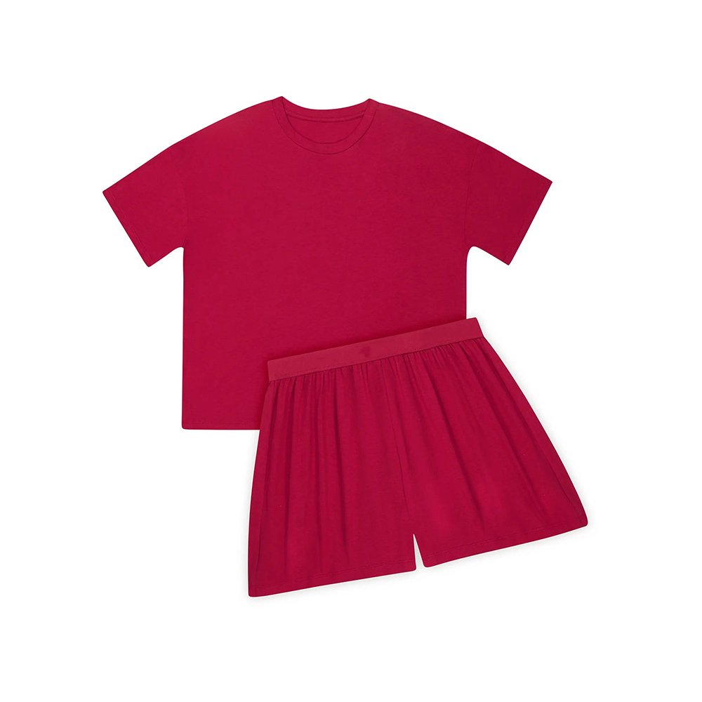 💝Last day promotion⏰Supersoft 2-Piece Lounge Set: Boxy Tee & Sleep Shorts – Breathable, Stretch Fit for Women
