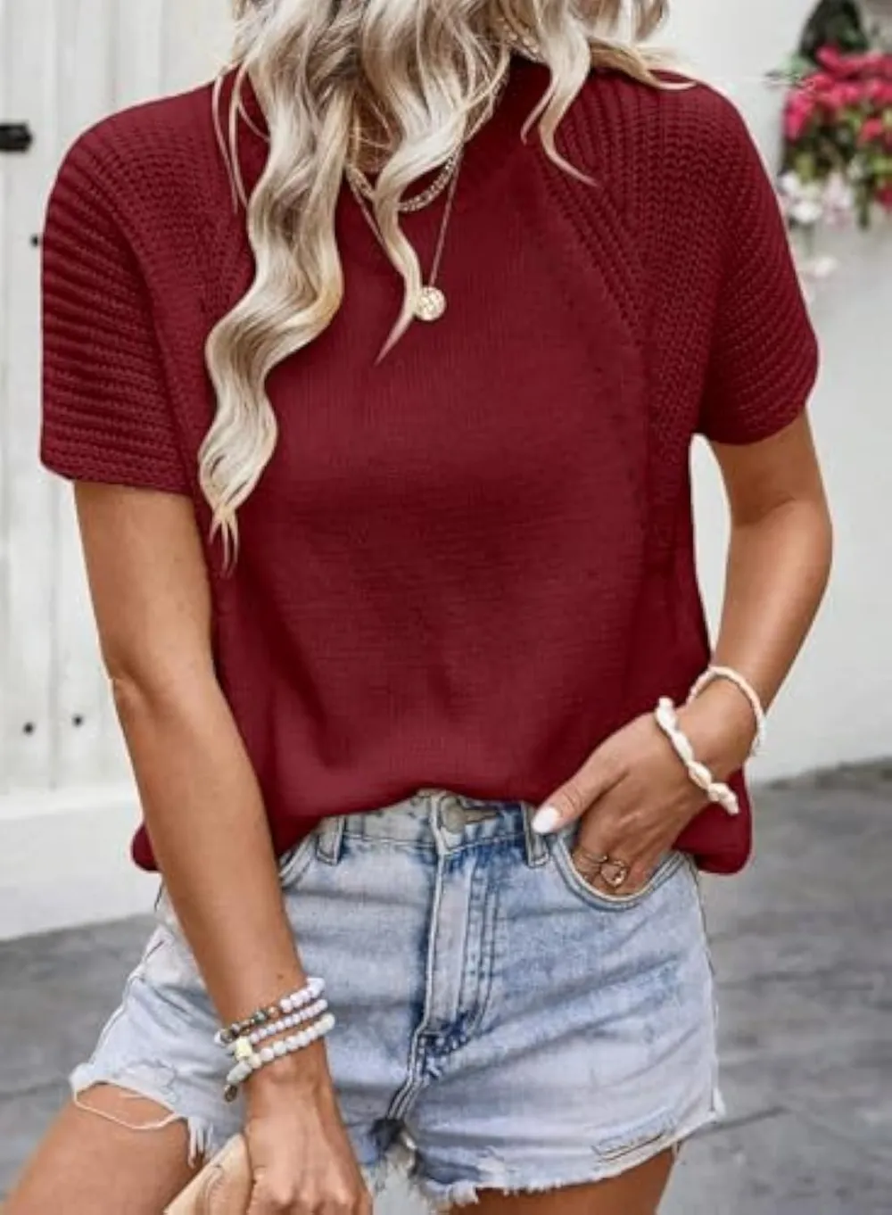 Women's Short-sleeved Knit Shirt