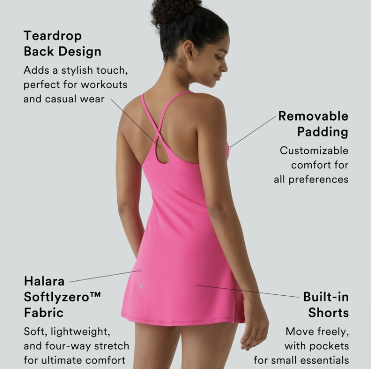 Plush Backless 2-in-1 Flare Active Dress -Plus Size Workout Edition