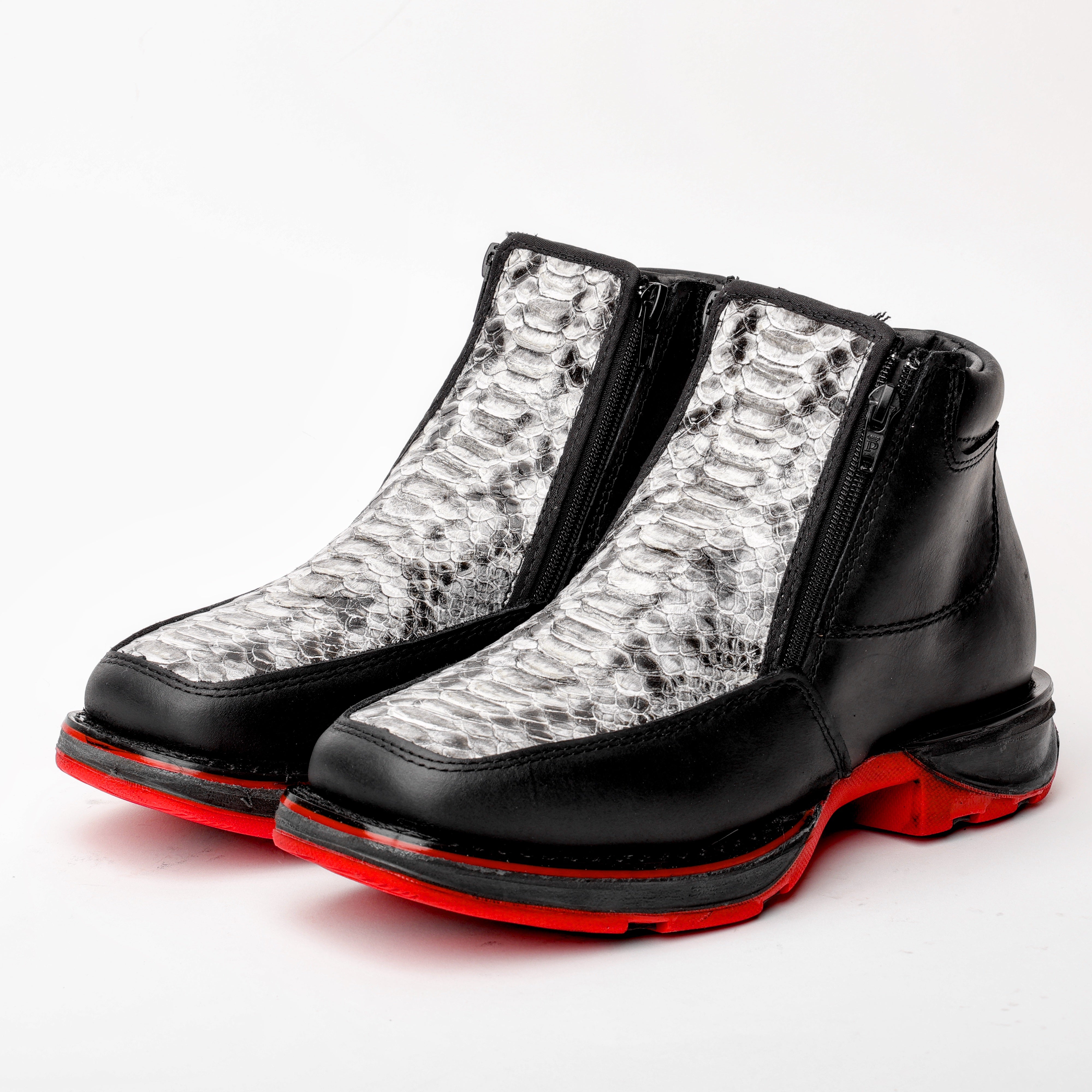 Natural Python Leather Botin With 3D Lightweight Soles - Square Toe