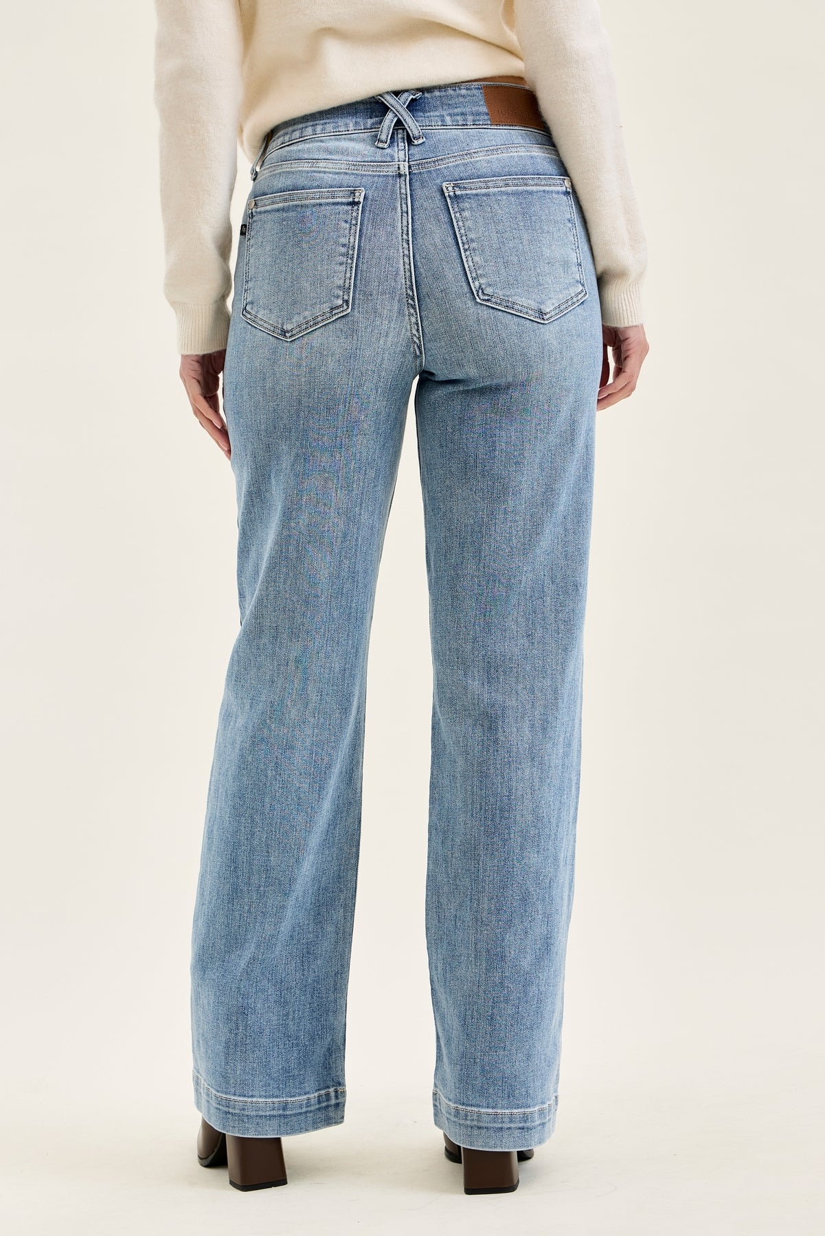 Penny Light Grey Blue Trouser Wide Leg