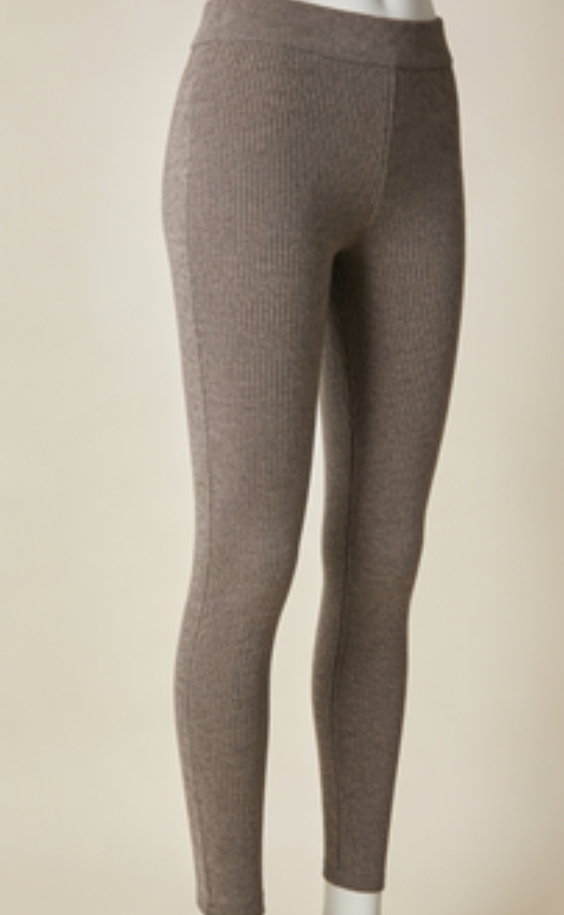 Skinny Knit Trousers (Tawny Grey)
