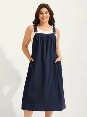 【Summer Turn-Up】【Pocket Approved】 Rust Pure Cotton Pleated Pockets Midi Dress