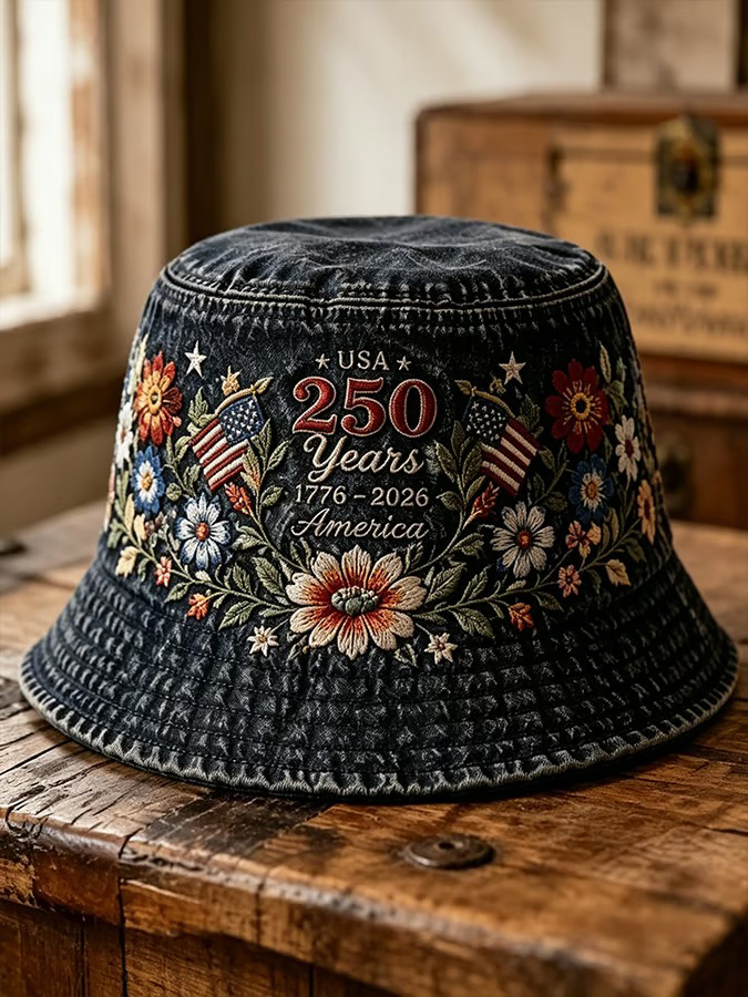 250Th Anniversary Commemorative Free Flower Art Printed Fisherman'S Hat For Men And Women