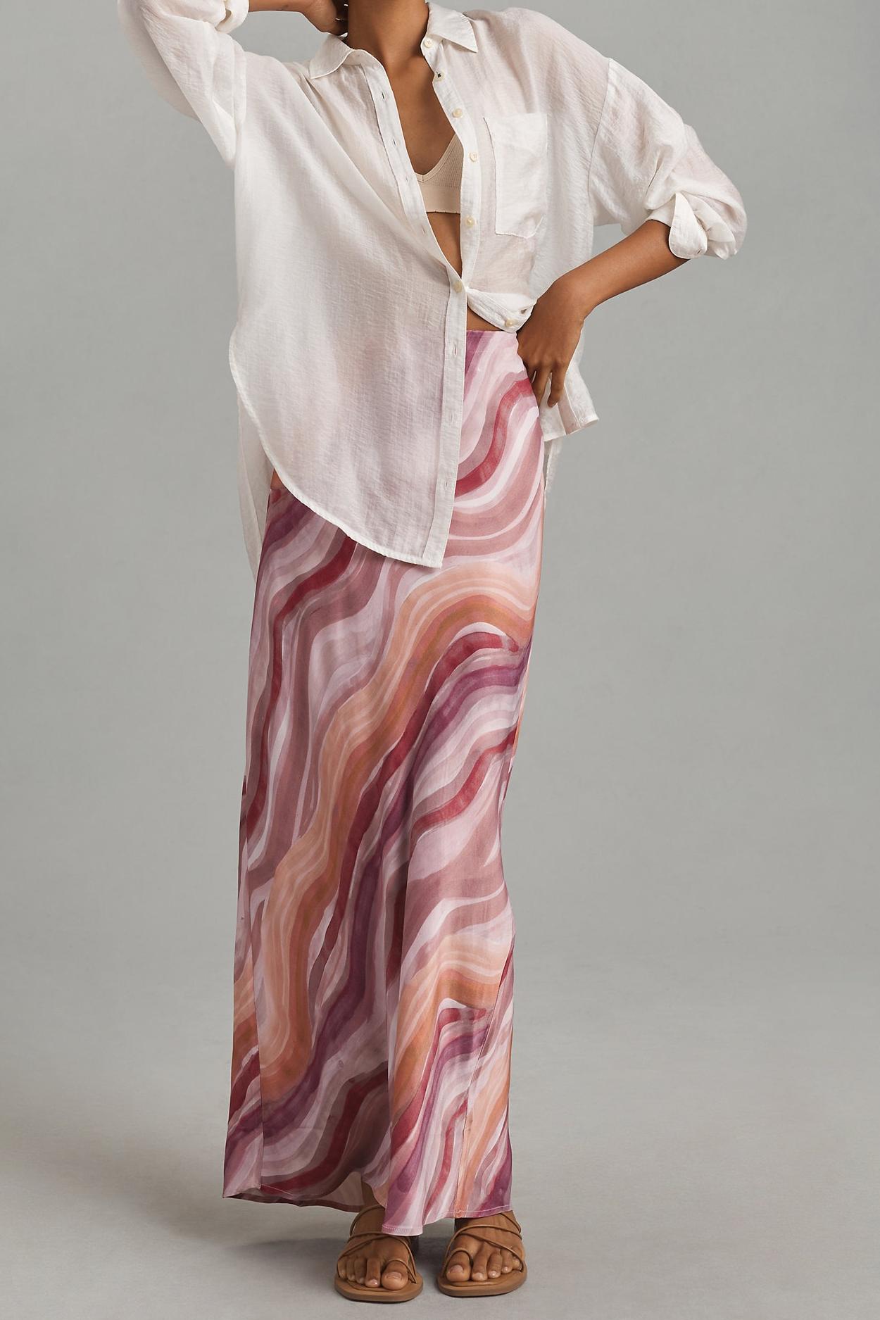 Tie Dye Slim Maxi Skirt