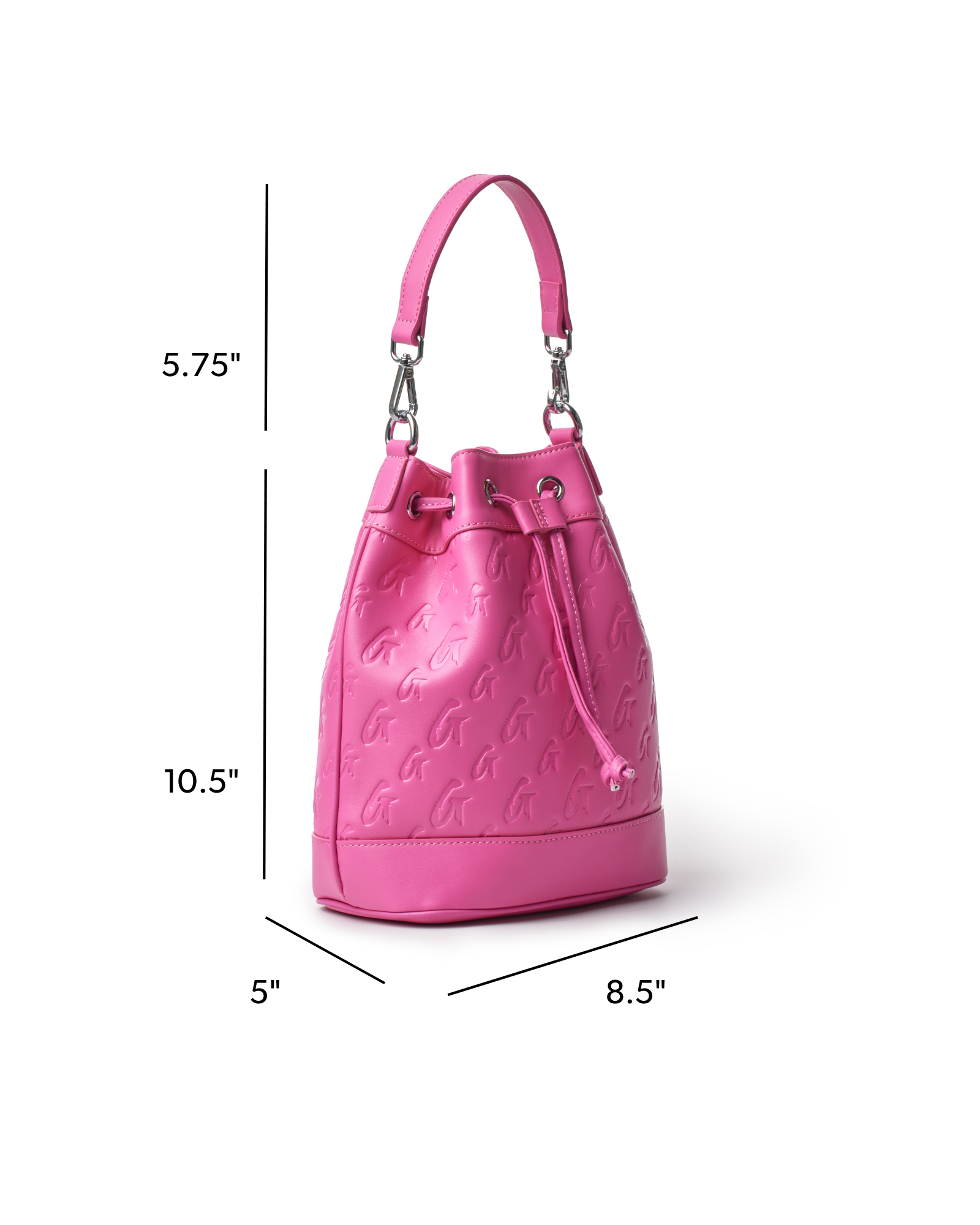 MEDIUM MONOGRAM BUCKET BAG - HOT PINK
