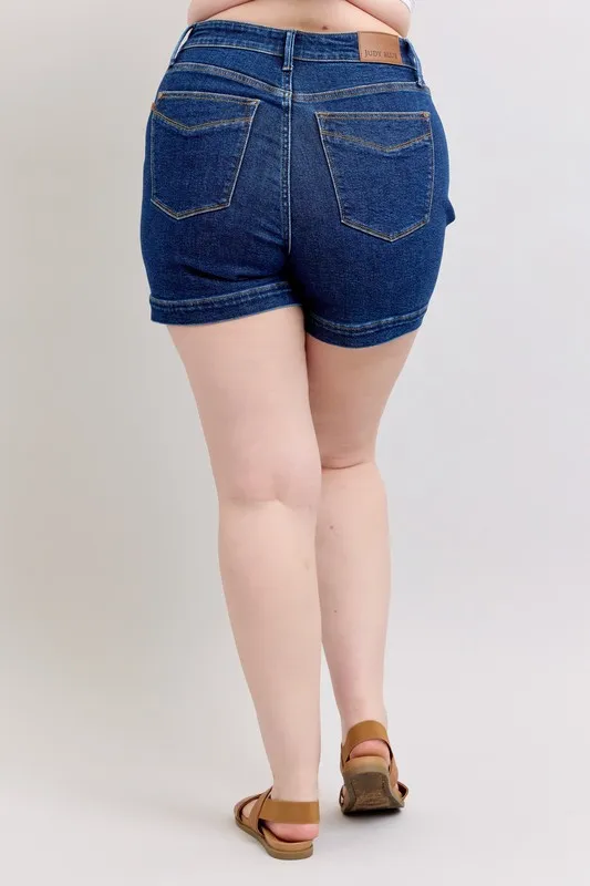 High Waist Tummy Control Denim Shorts