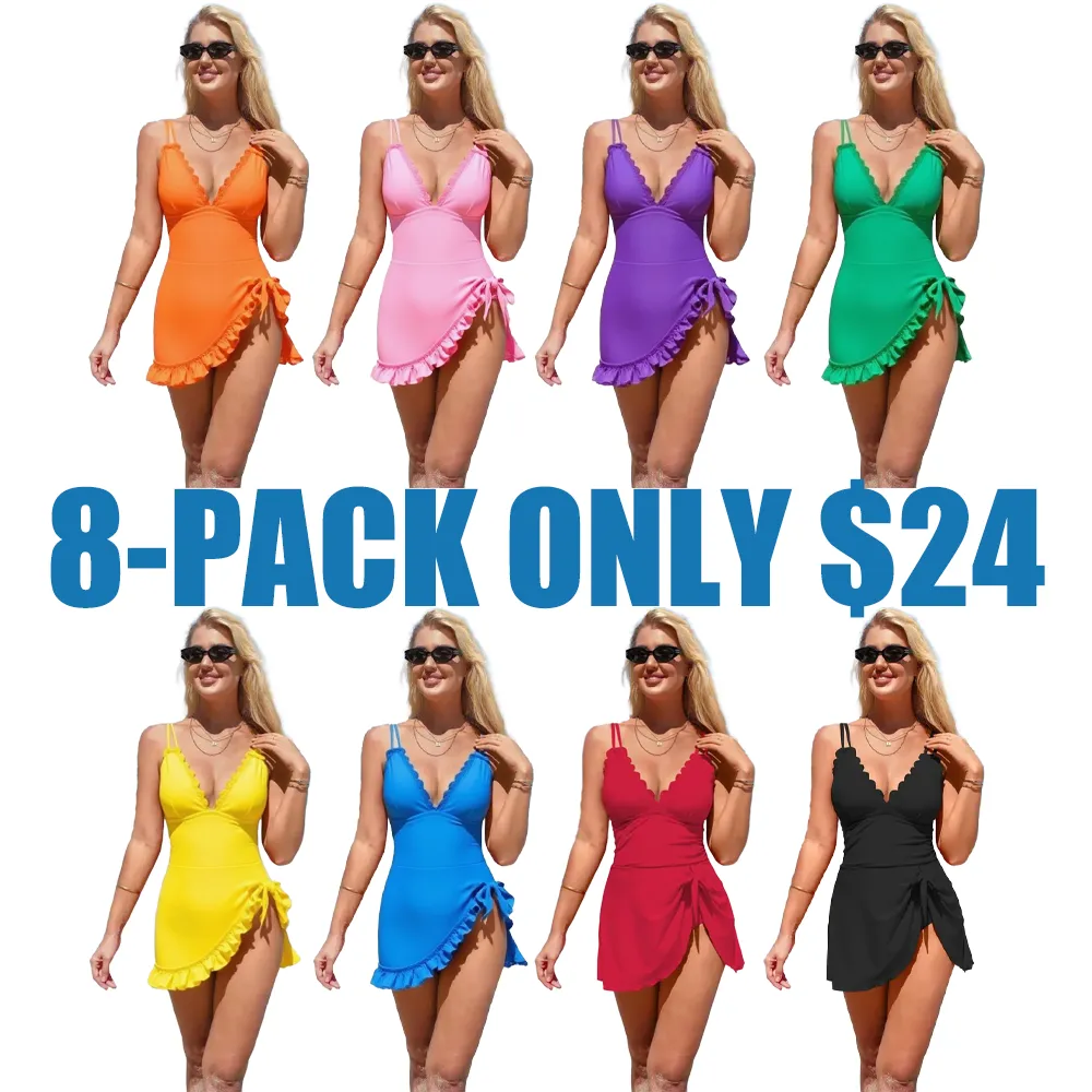 Women's one-piece swimming suit and skirt