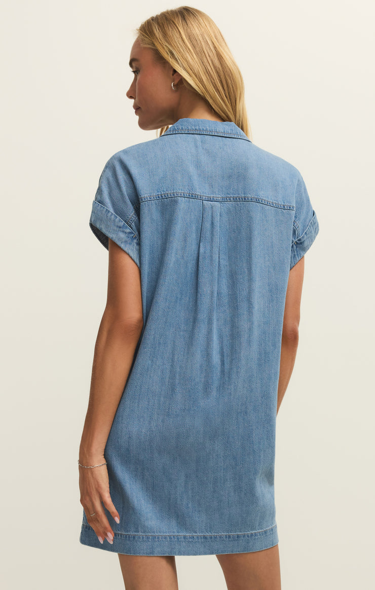 Napa Denim Mini Dress in Shoreline