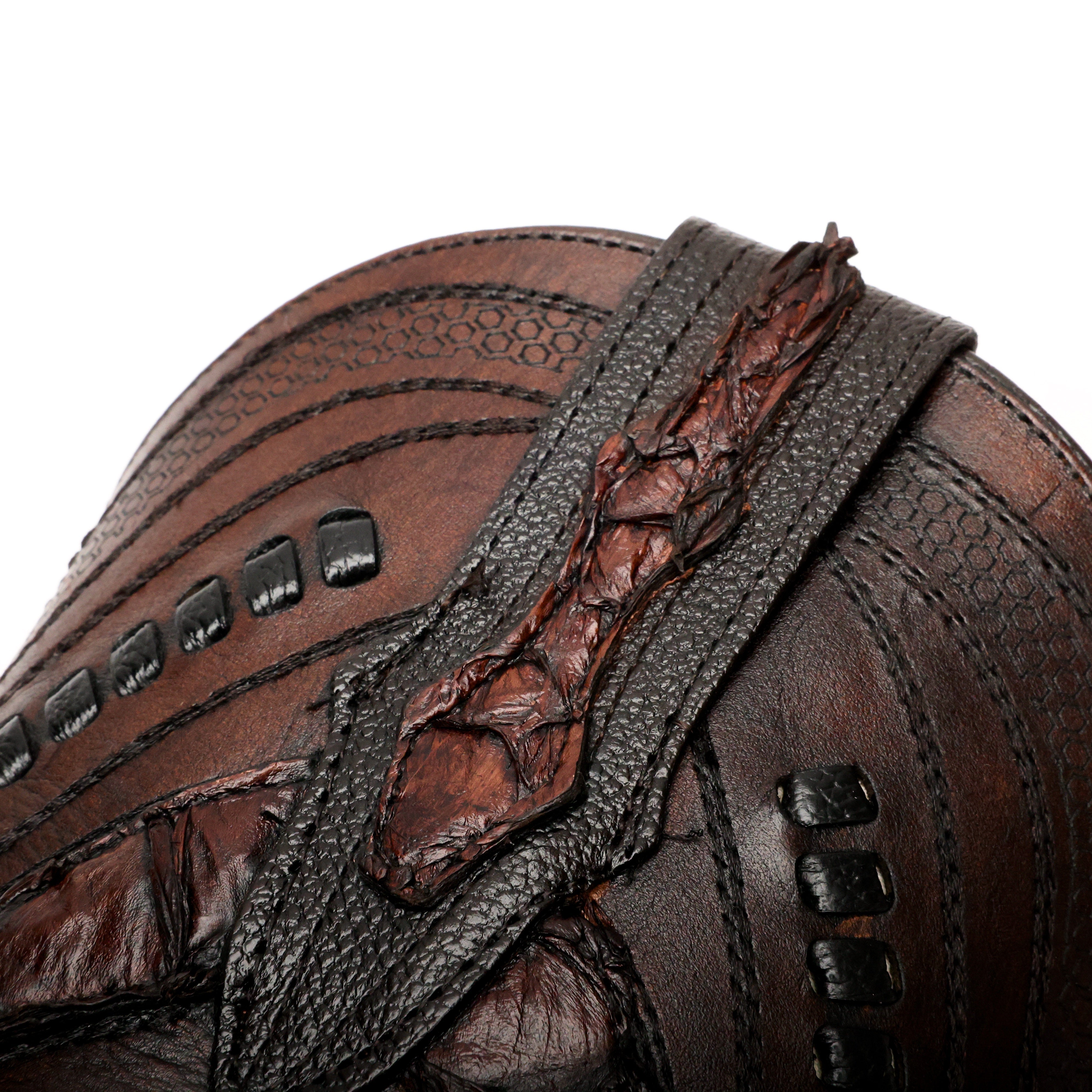 AUTHENTIC Brown Pirarucu Boots - Square Toe