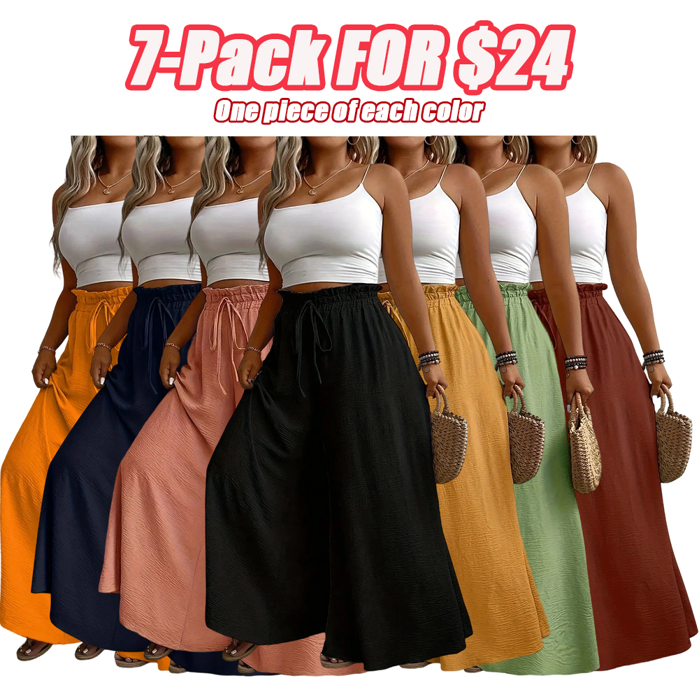 Elegant Plus Size Women's Wide Leg Pants, Loose Fit Commuter Style, Drapey Casual Trousers, Trendy Ladies Fashion