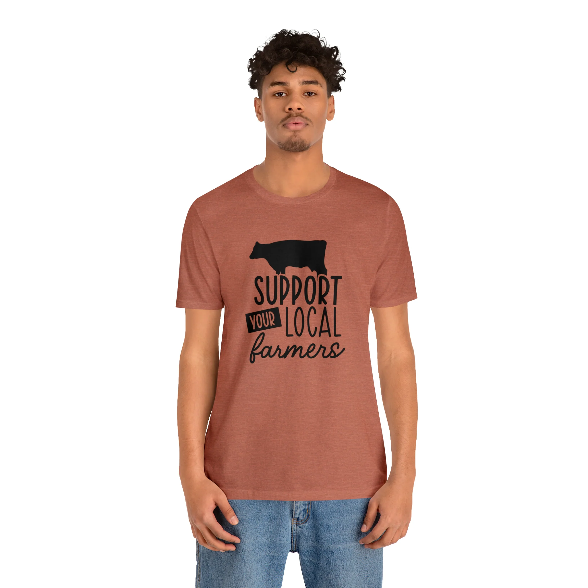 Support Farmers Cattle Unisex Jersey Short Sleeve Tee