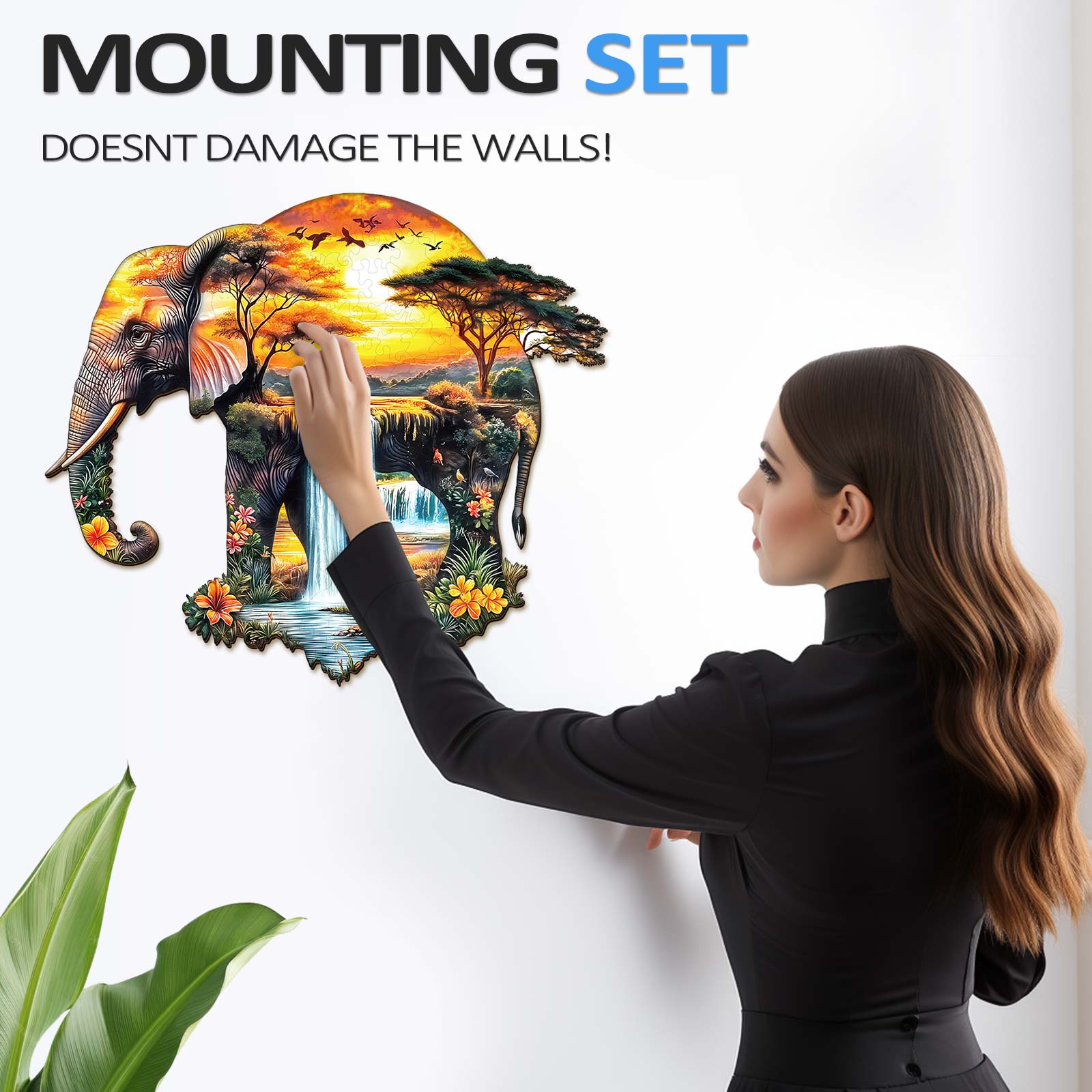 African elephant Wooden Jigsaw Puzzle