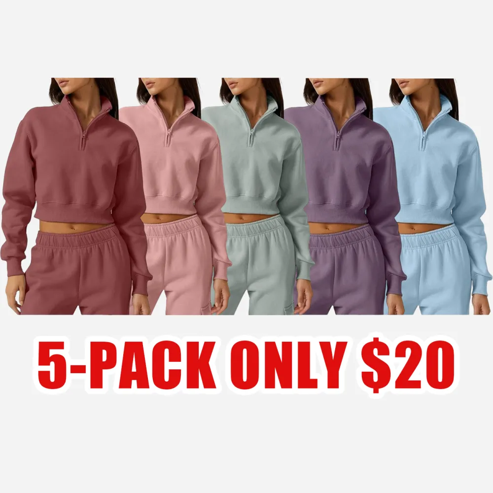 Women’s Half Zip Fleece Sports Top & Pants