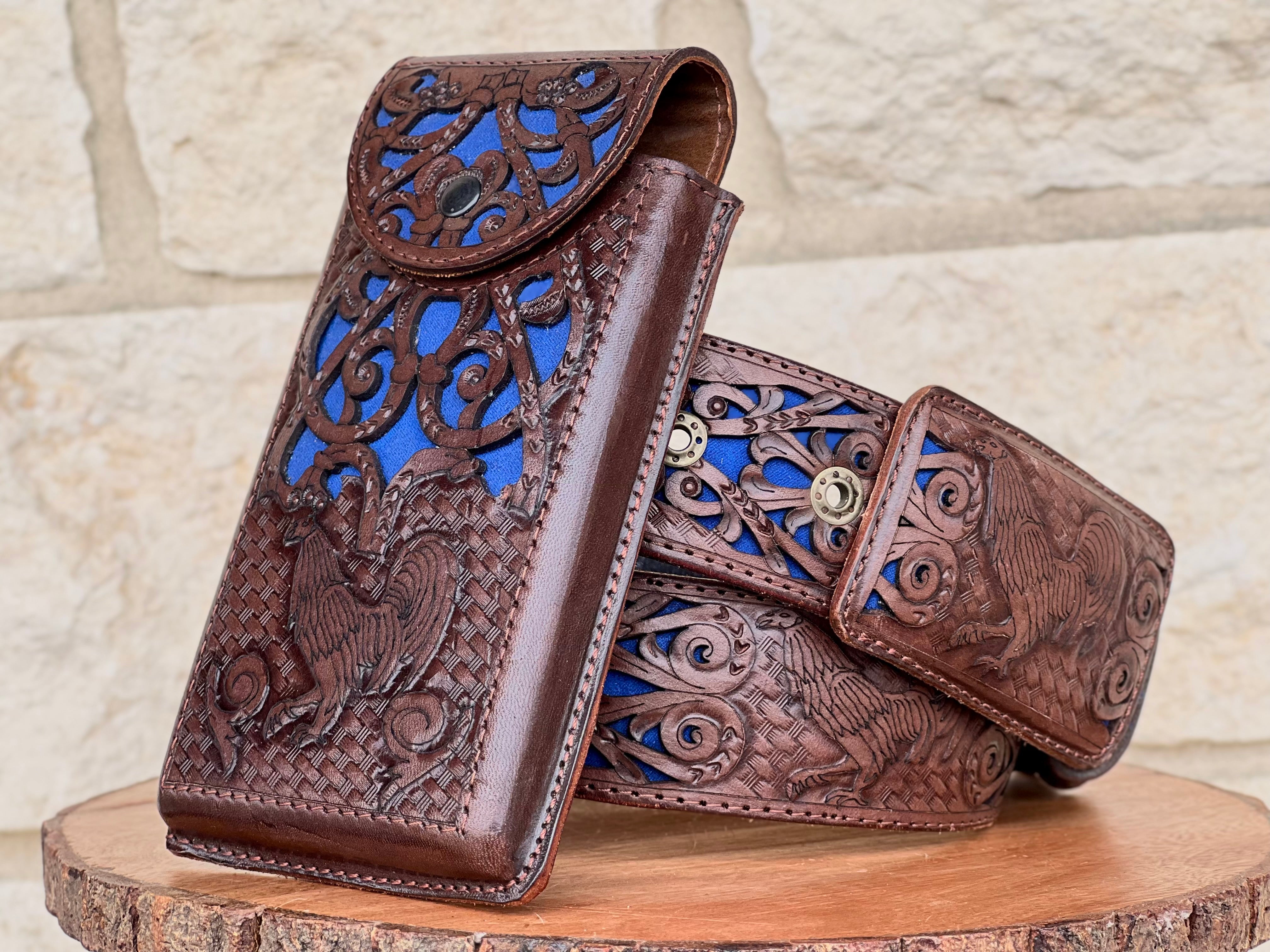 Men’s Brown/Blue With Rooster Mexican Charro SET (SET vaquero láser)