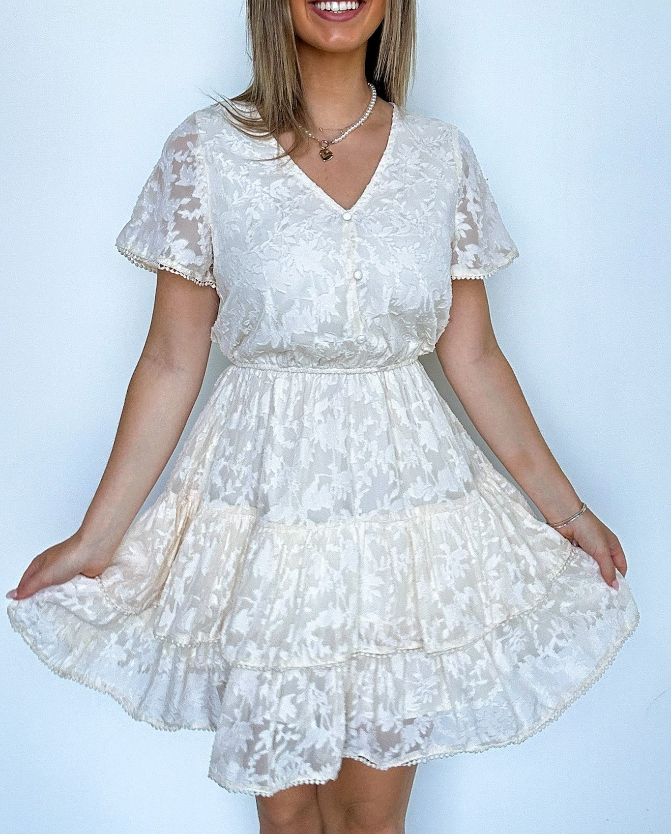 Gorgeous Excellence Lace Tiered Dress