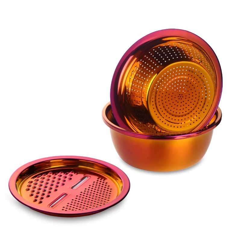 Stainless Steel Strainer-Grater Bowl