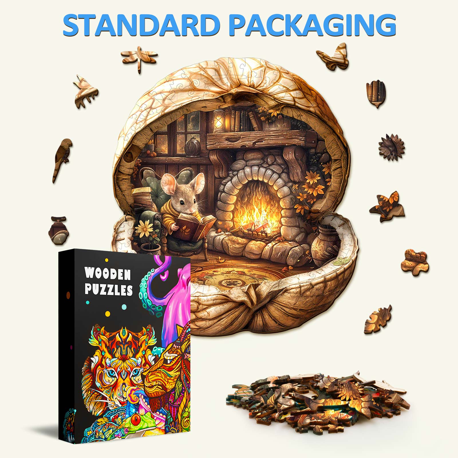 Mouse's Walnut House Wooden Jigsaw Puzzle