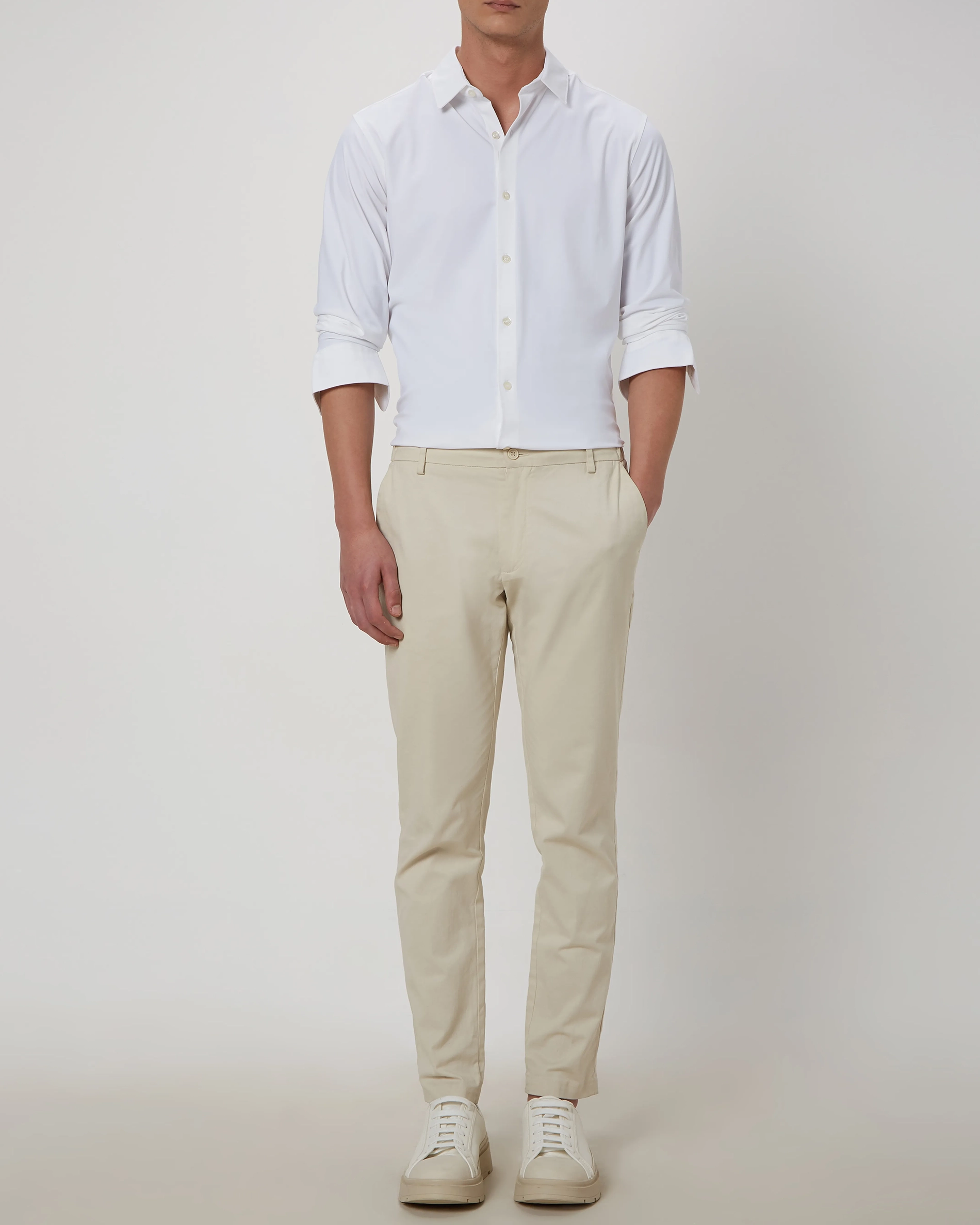 Simple And Comfortable Slim-Fit Breathable White Shirt
