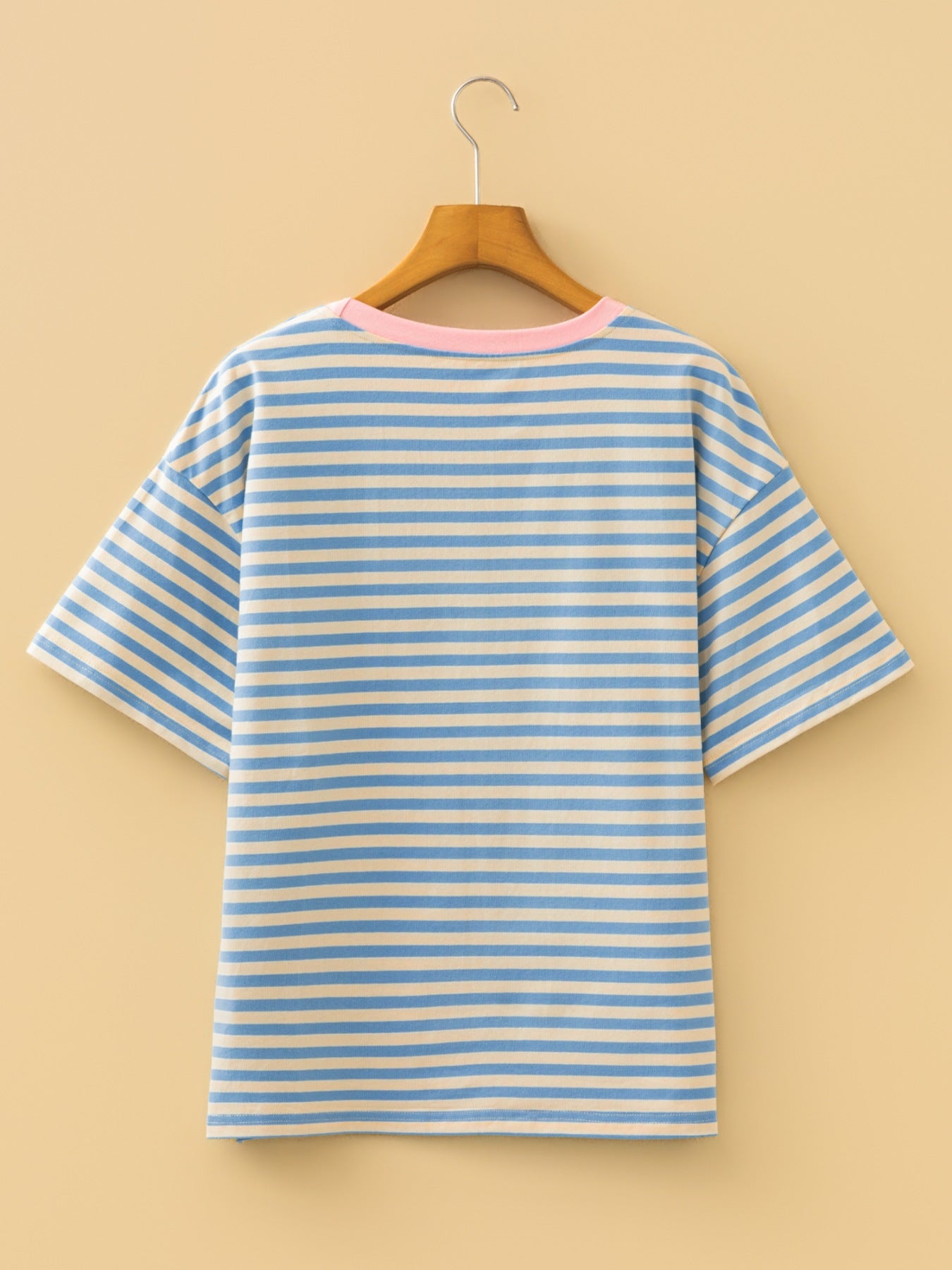 Striped Round Neck Casual T-Shirt