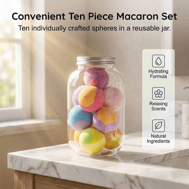 10-Piece Macaron Bath Bomb Set