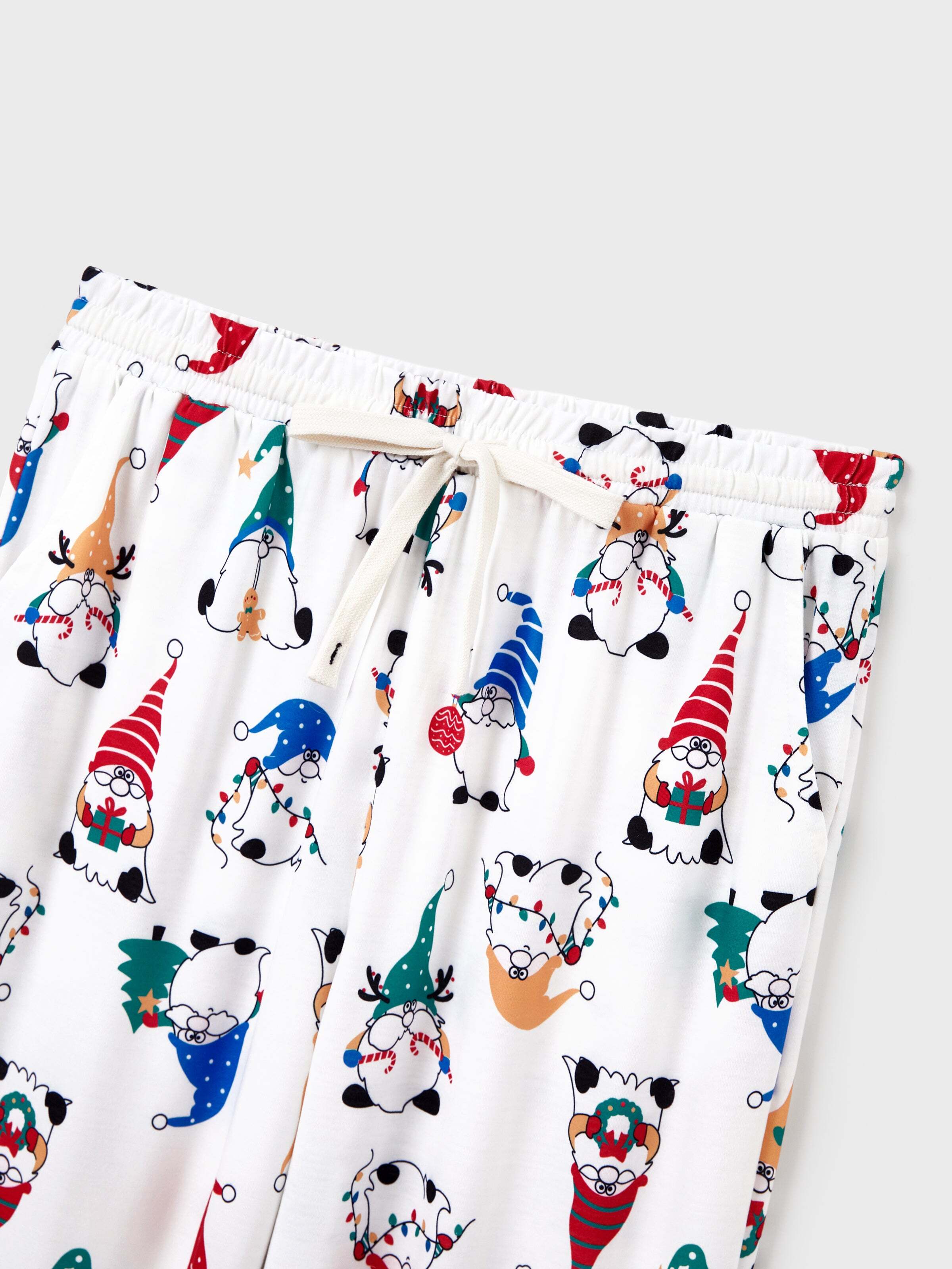 Christmas Matching Family Pajamas Set Christmas Gnome Print PJS with Christmas Socks Red