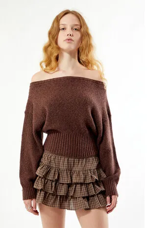 Women's Ribbed Off-The-Shoulder Sweater