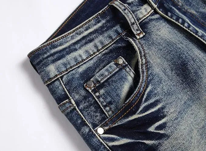 Men's Ripped Denim Shorts, Stretch, Distressed Street Style