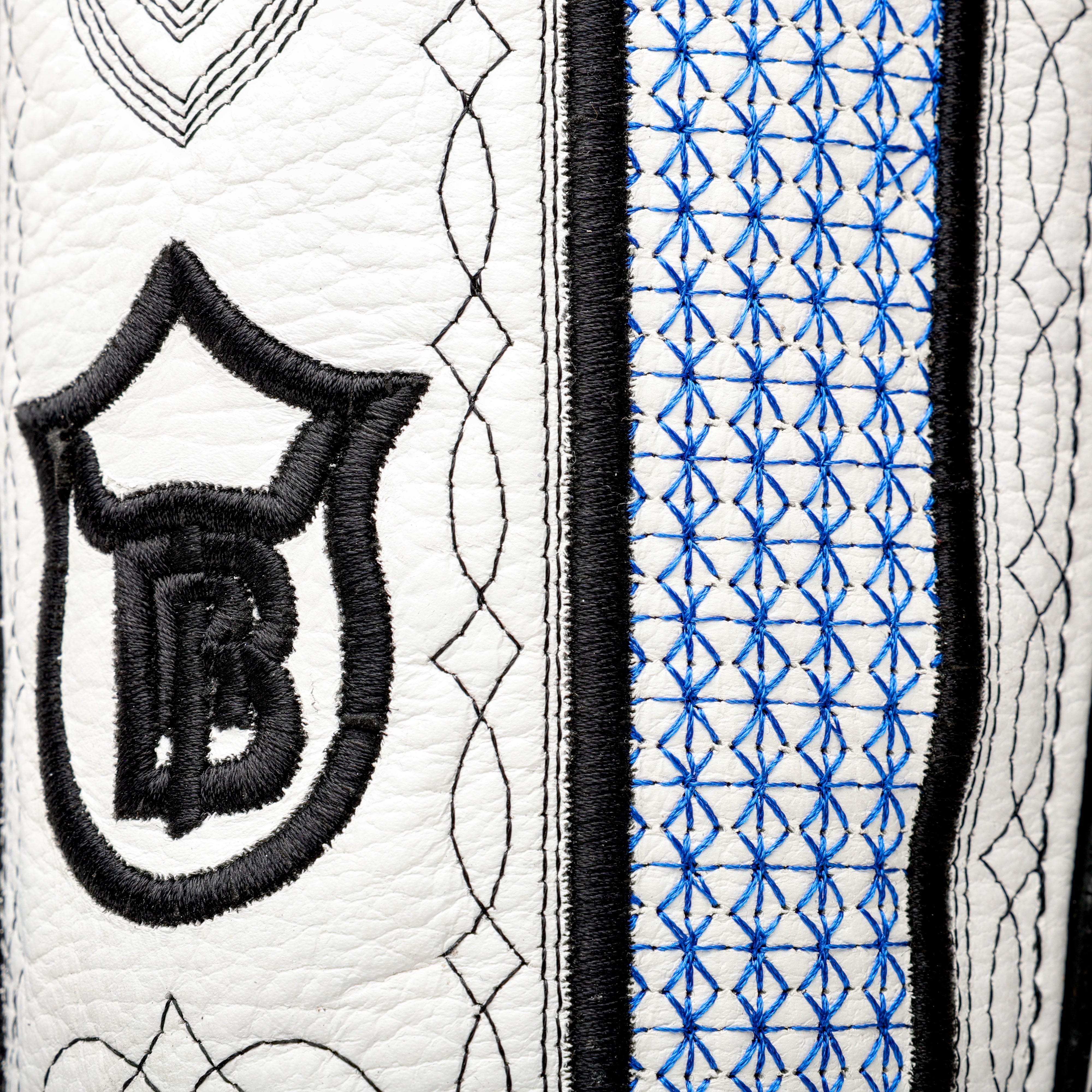 Midnight Blue Jumbo Pirarucu Leather Boots - Square Toe