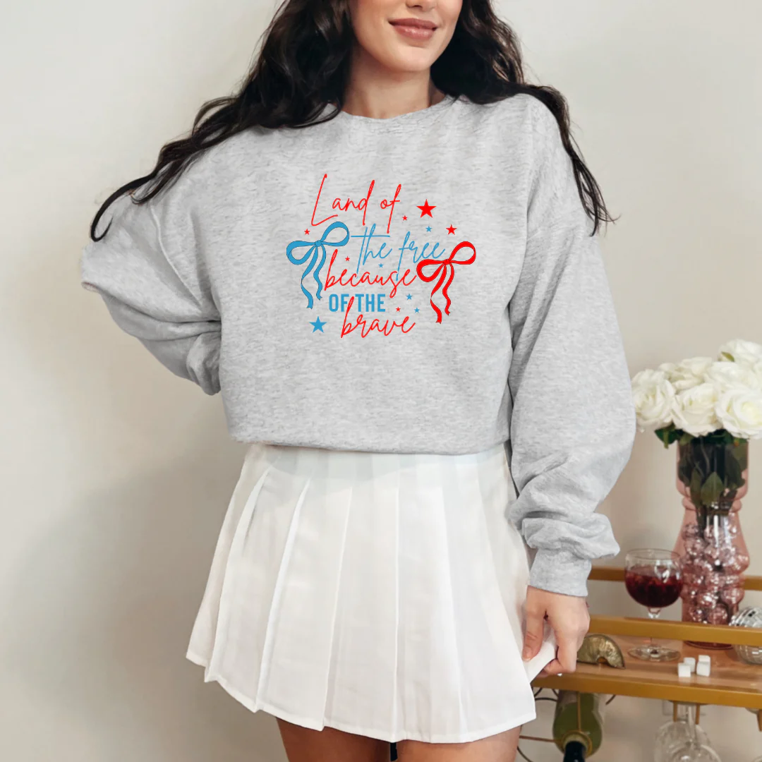 Land of the Free, Because of the Brave Graphic Sweatshirt