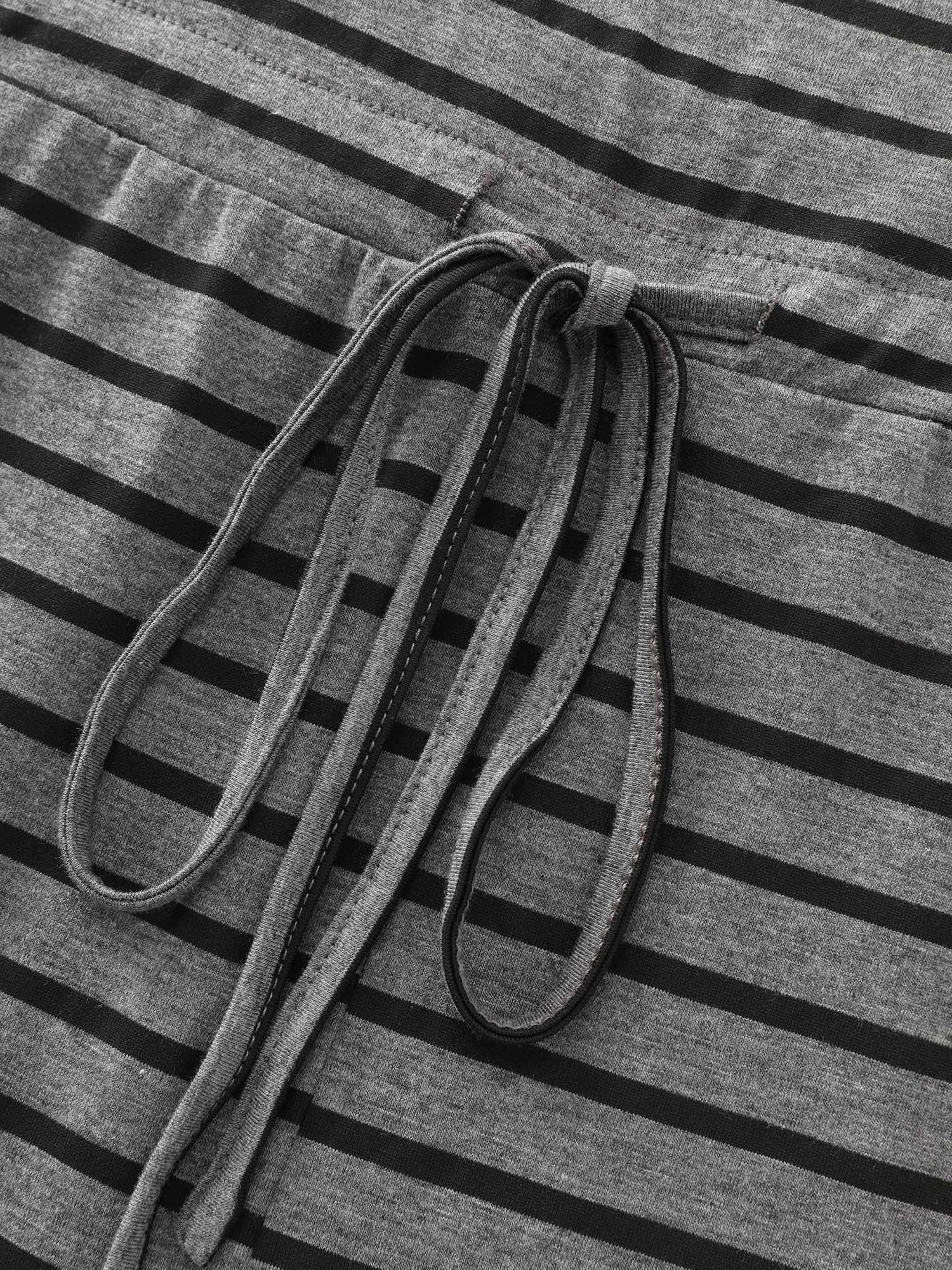 Striped One-Shoulder Pockets Jumpsuit