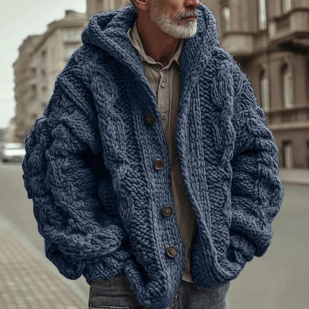 Men's Vintage Fairman Isle Jacquard Button Cardigan Sweater