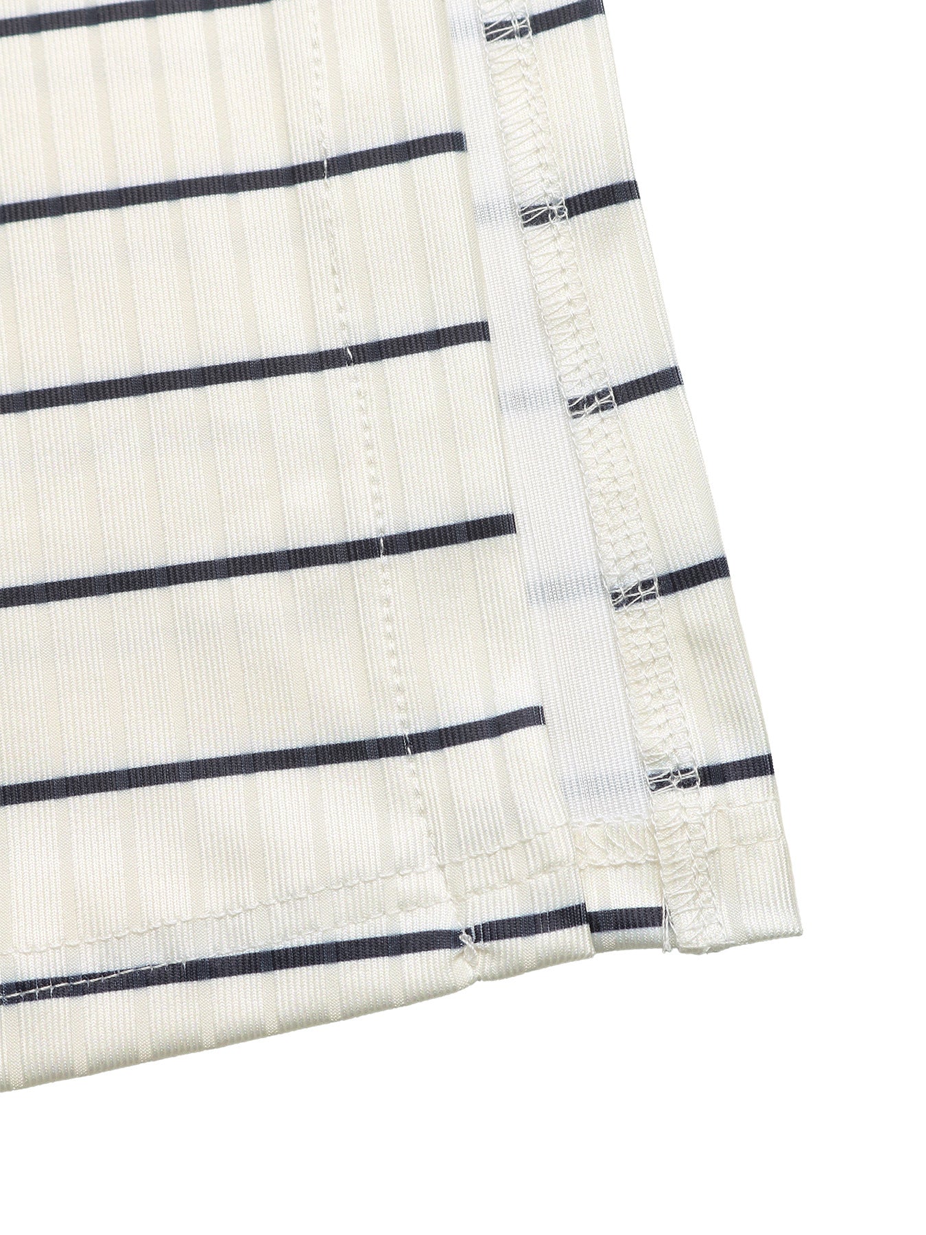 Striped Sleeveless Ribbed Knit Midi Dress