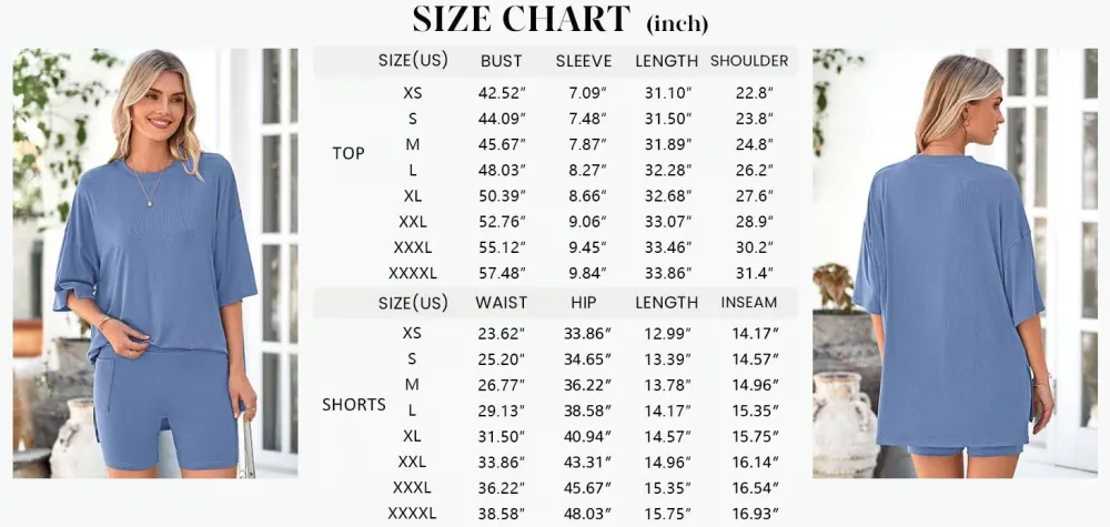 🔥Women’s Oversized Lounge Set-Breathable Crewneck Top & Pocket Shorts