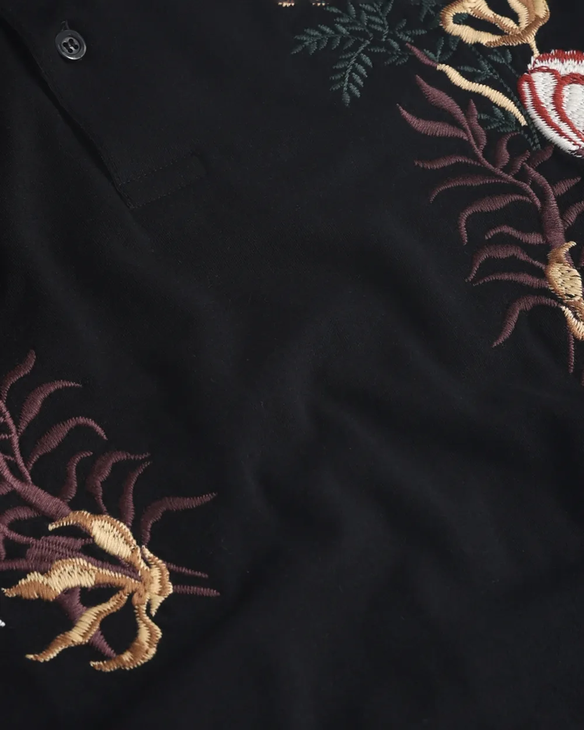 Daily Simple And Slimming Black Print Polo Shirt