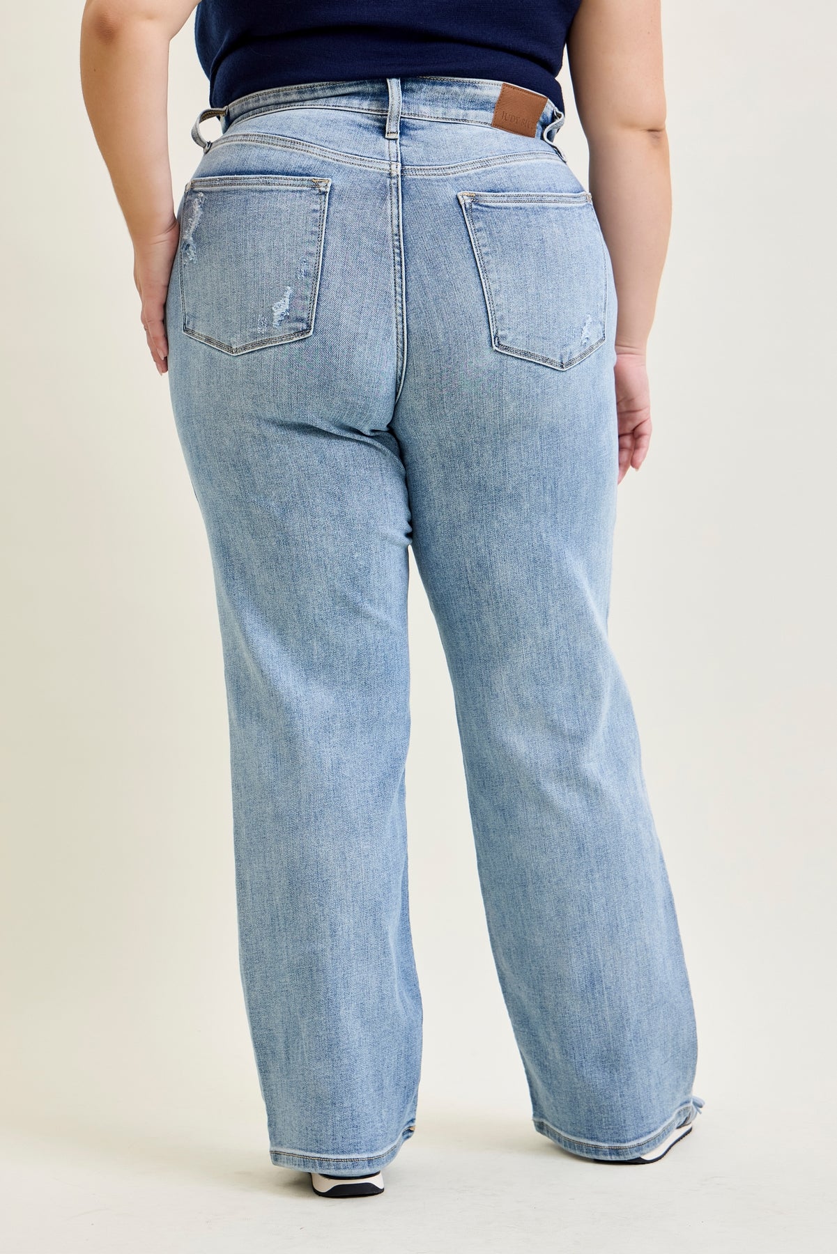 Florence High Rise Light Wash Straight Leg Jeans - PLUS