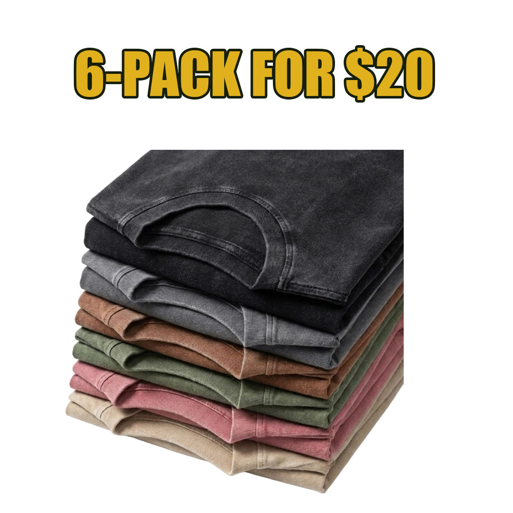 8-Pack Vintage Oversized Tees – Heavyweight Cotton Acid Wash Streetwear Set