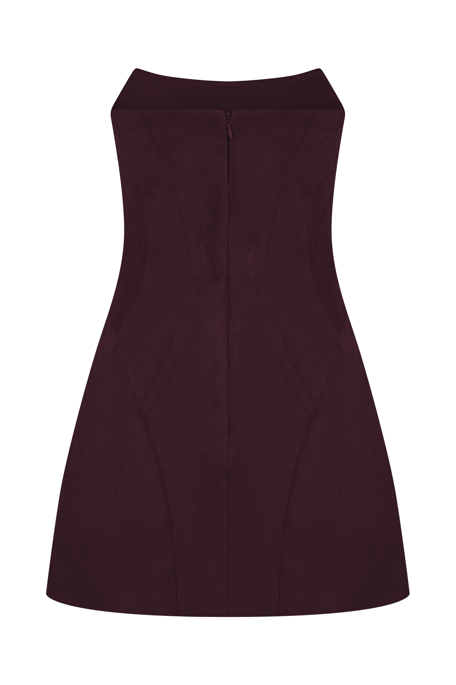 Wine Faux Suede Mini Dress