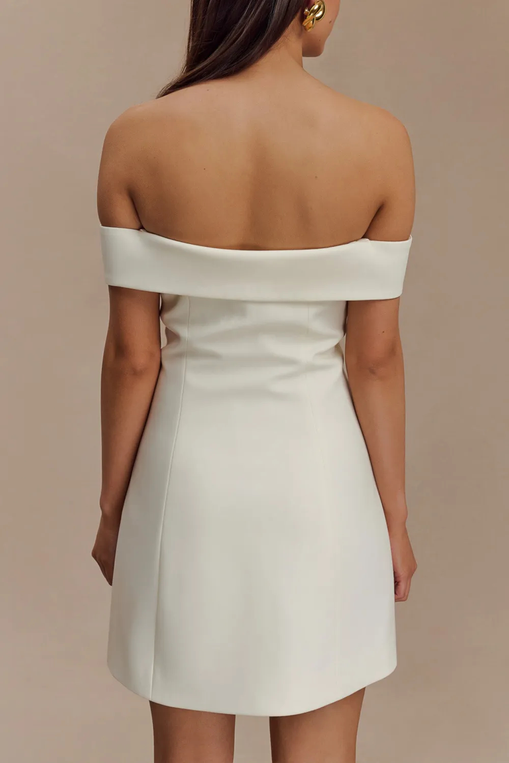 Off Shoulder Suiting Mini Dress