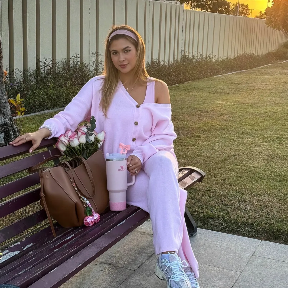 Women's Longsleeves  Cardigan & Wide Leg Pants Two-piece Set