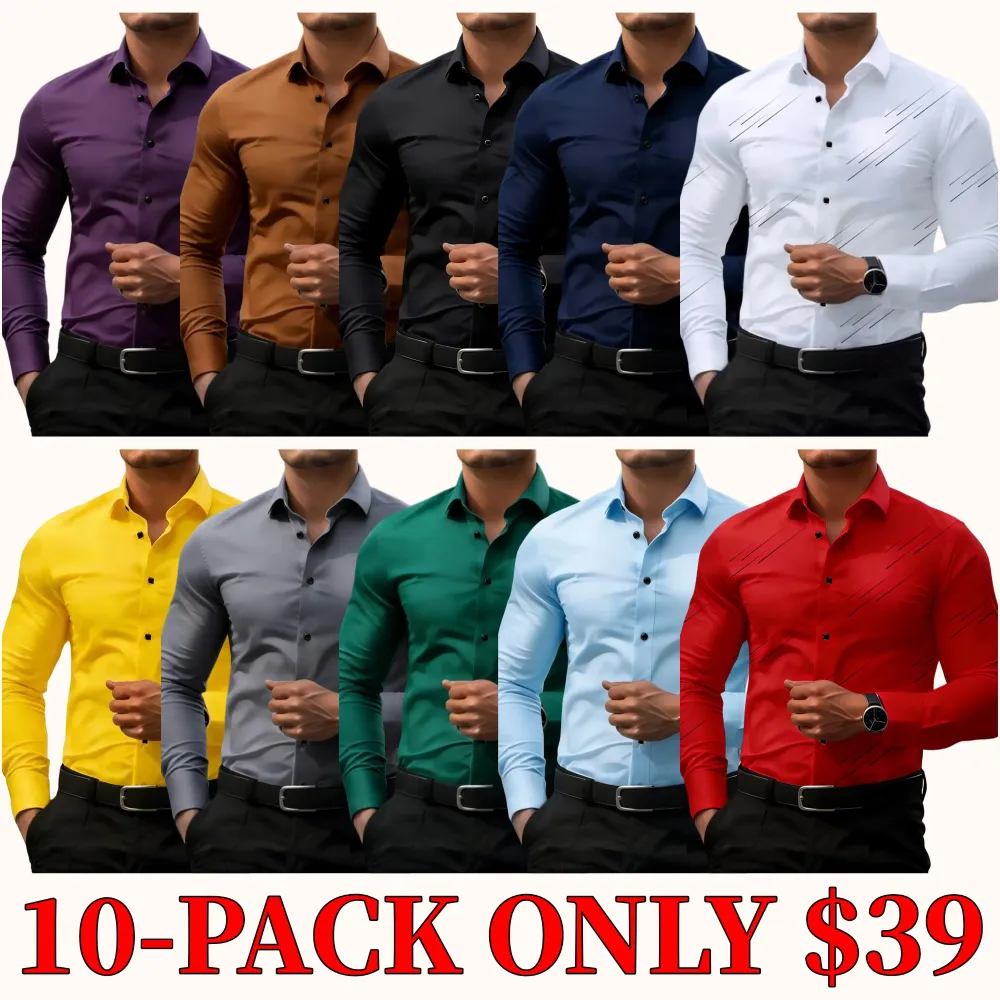 Men's long-sleeved shirt, casual business style