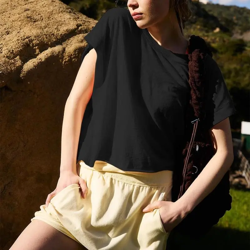 Women's Open Back Tops Y2K Short / Long Sleeve Workout Shirts Casual Yoga Athletic Gym Slouchy Crop Running Tees