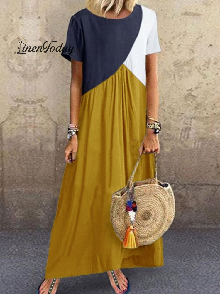 Casual Round Neck Short Sleeve Dress