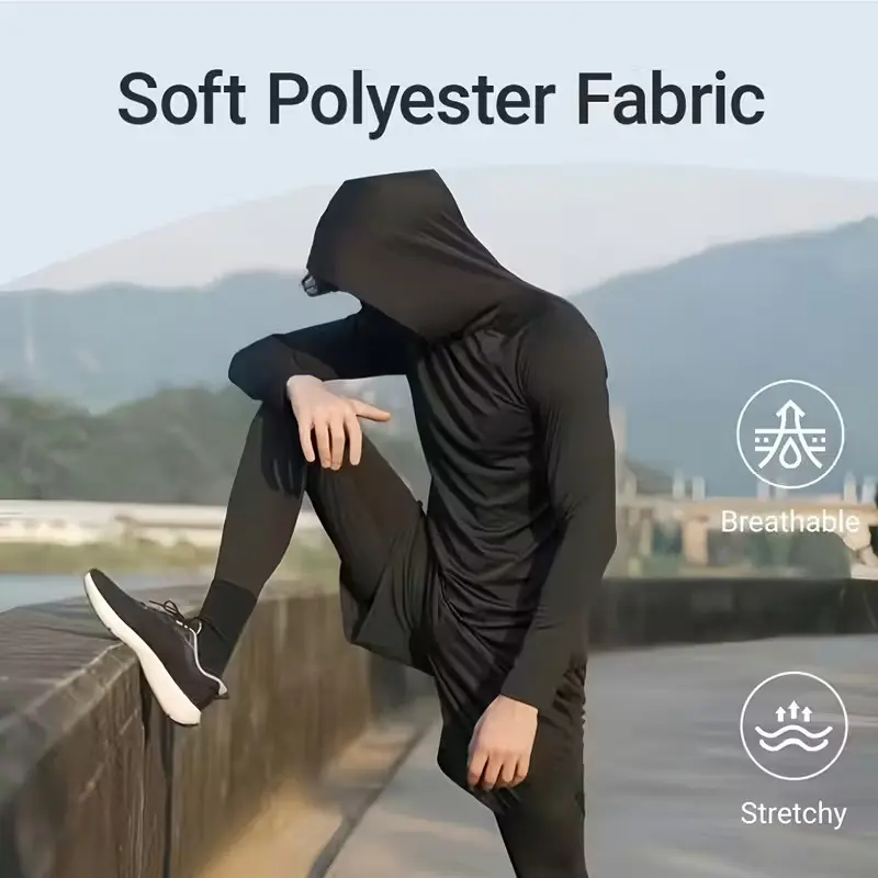 Men’s Lightweight Hooded Performance Long Sleeve Set