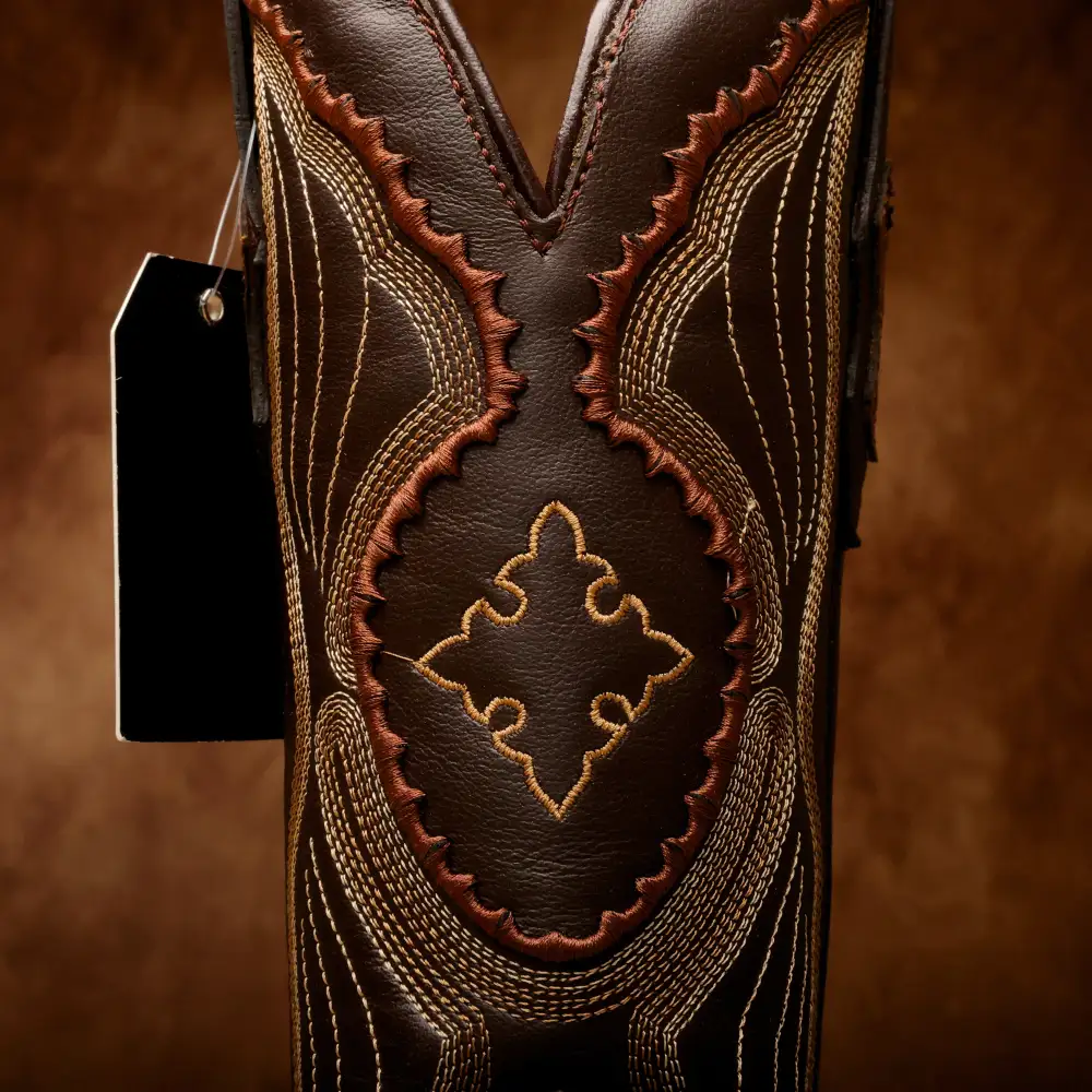 Honey Ostrich Leather Boots - Square Toe