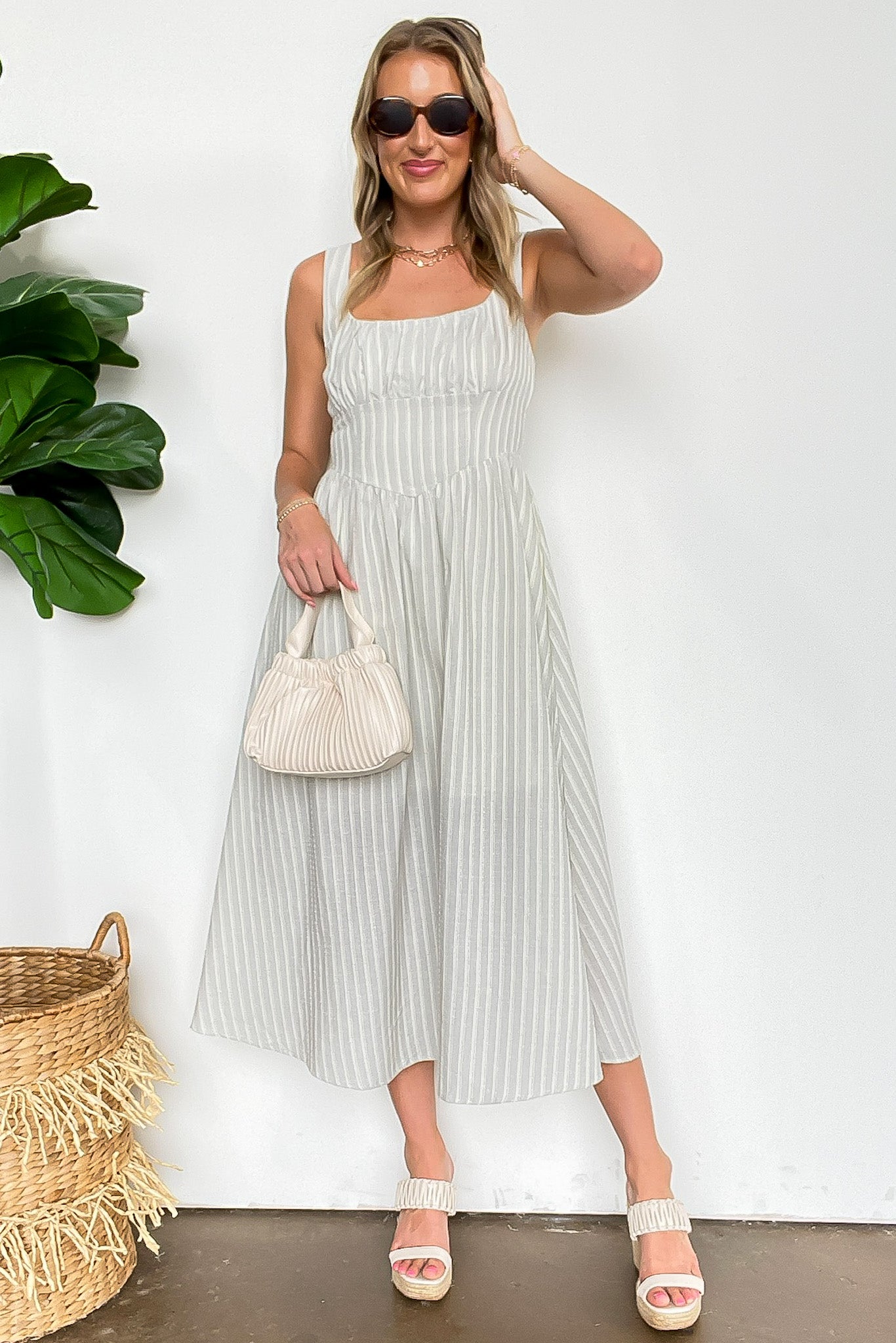 Stripe Midi Dress