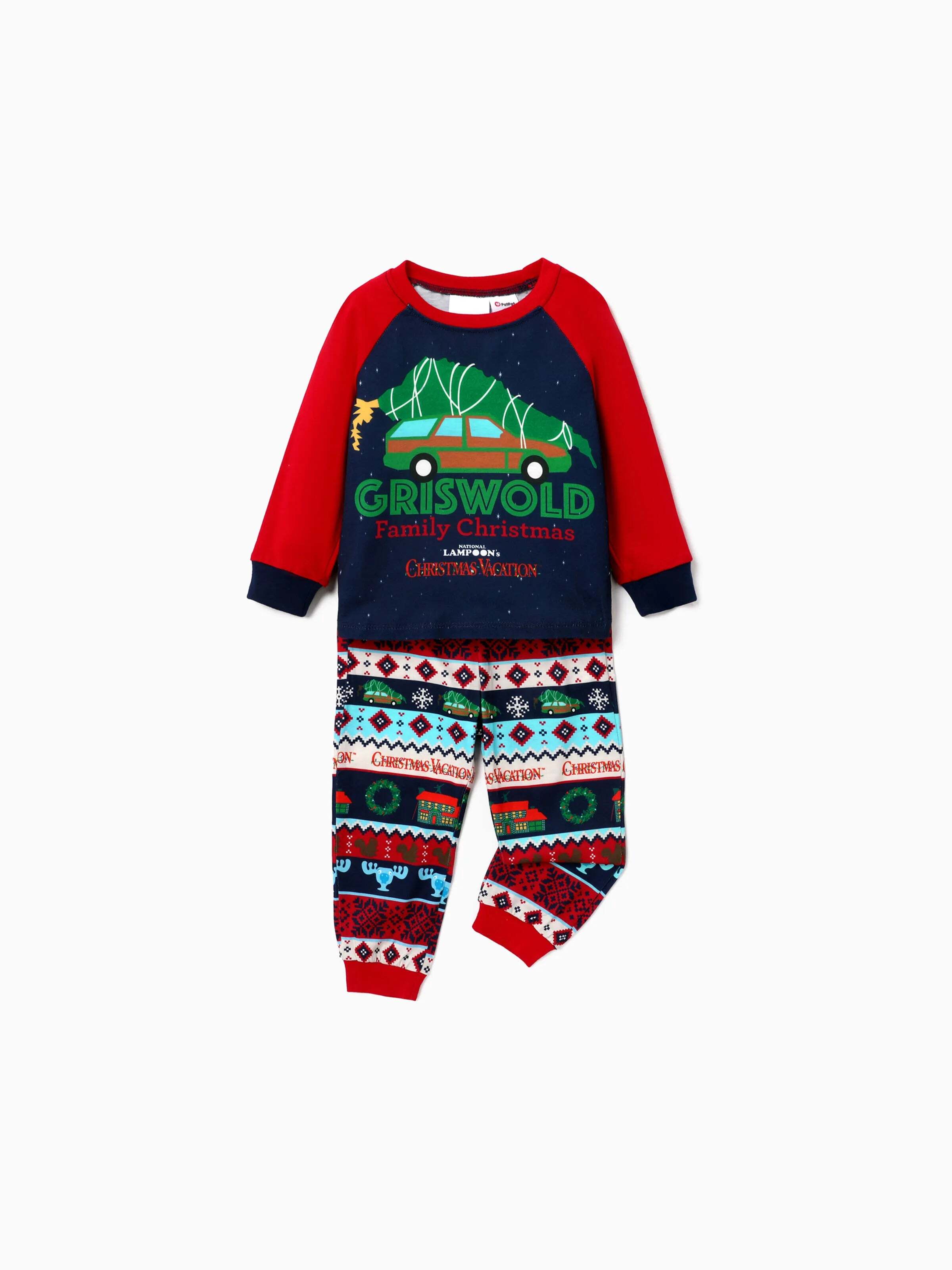 Christmas Vacation Family Matching Character Print Pajamas Sets with Christmas Socks