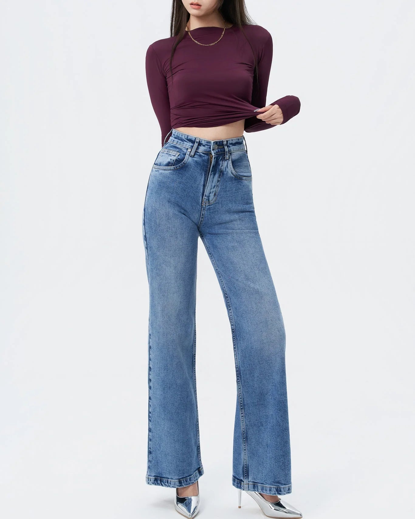 Classic Blue Wide Leg Jeans