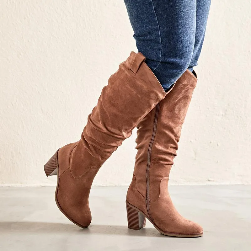 Luoika Women's Extra Wide Calf Knee High Boots