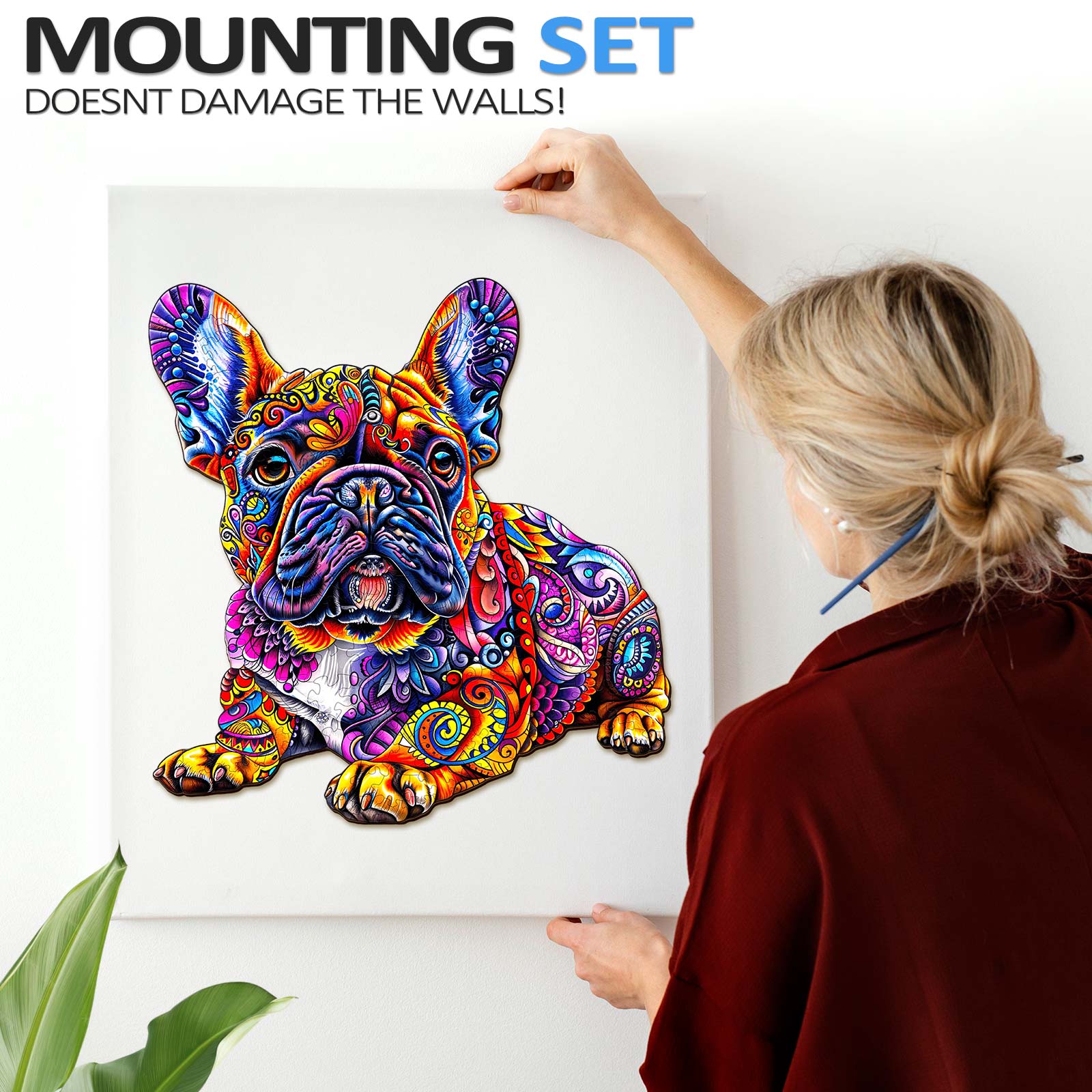 French Bulldog-2 Wooden Jigsaw Puzzle